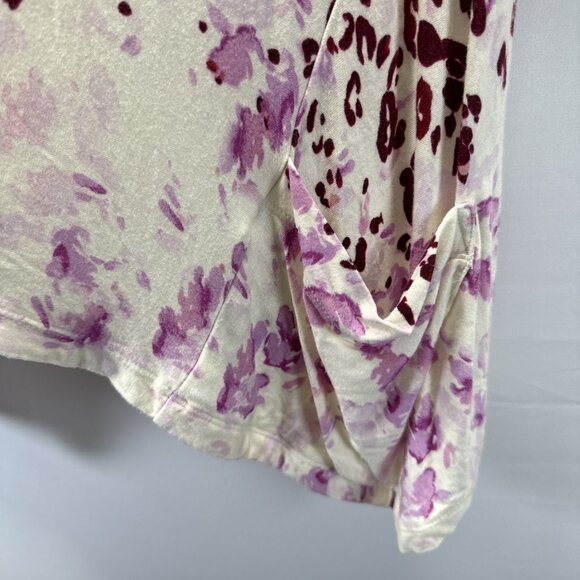 LOGO Lori Goldstein Top L Colorful Tunic Slouchy Pocket Asymmetrical Bohemian - Picture 5 of 8